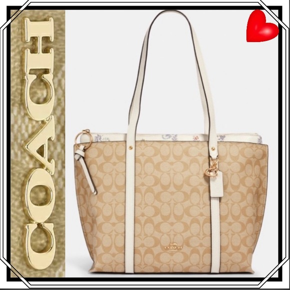 Coach May Tote Signature Canvas Dandelion Flrl Pnt - Picture 16 of 16